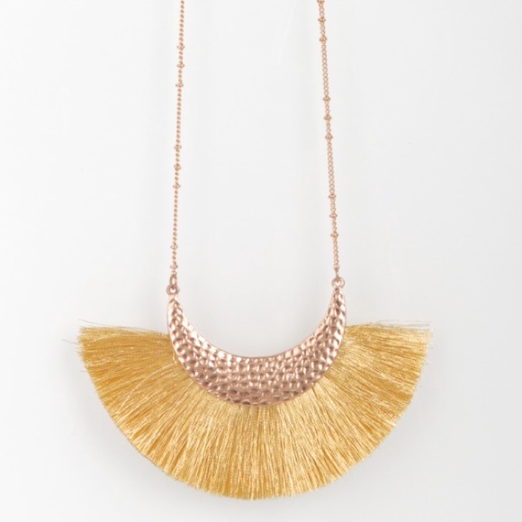 3 for $13 | NEW! Fan Tassel Necklace - Gold - Picture 2 of 3
